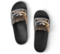 JTREWBV Pantoufles d'été pour homme et femme - Imprimé lionne et ourson - PVC - Chaussons de douche - Sandales de salle de bain - Antidérapantes - Faciles à nettoyer, Style Noir, 11.5 UK Men/ 5 UK