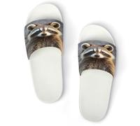 JTREWBV Pantoufles d'été pour homme et femme - Imprimé lionne et ourson - PVC - Chaussons de douche - Sandales de salle de bain - Antidérapantes - Faciles à nettoyer, Style blanc, 44 EU