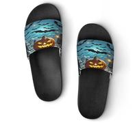 JTREWBV Pantoufles d'été pour homme et femme - Motif chauve-souris volante - En PVC - Antidérapantes - Faciles à nettoyer, Style Noir, 11.5 UK Men/ 5 UK Women Wide