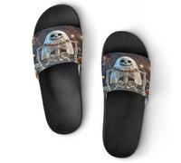 JTREWBV Pantoufles d'été pour homme et femme - Motif squelette - En PVC - Antidérapantes - Faciles à nettoyer, Style Noir, 11.5 UK Men/ 5 UK Women Wide