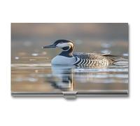 JTREWBV Porte-cartes de visite en métal pour homme et femme, étui d'identification en métal imprimé d'oie sauvage par The Bridge, organiseur de cartes de visite en métal ultra fin