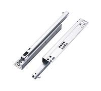 JTRHD Rails de glissières de tiroir 2 pièces de Meubles Rail avec Pleine Extension Silent Motion Damping Coulisse de tiroir Montage latéral (Couleur : Silver, Size : 18in)