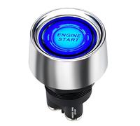 Jtron 20mm DC12V 50A bouton de démarrage de voiture interrupteur de démarrage du moteur Interrupteur d'allumage LED bleue OFF- (on) 3P SPST