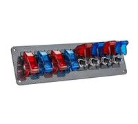 Jtron DC 12 V Racing Cars RV Interrupteur d'allumage avec câble métallique avant pour voiture avec affichage LED pour voiture de course sportive et compétitive (rouge + bleu)