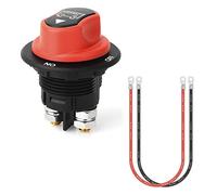 Jtron Interrupteur de batterie 12V 100 32vdc max mini avec 8awg câble 50cm on-off batterie isolement interrupteur rotatif pour moto Marine Boat Caravan Car Vehicles