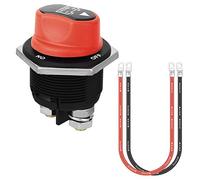 Jtron Interrupteur de batterie 12V 200 32vdc max mini avec 6awg câble 50cm on-off batterie isolement interrupteur rotatif pour moto Marine Boat Caravan Car Vehicles