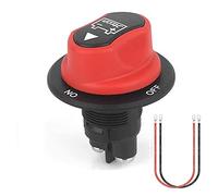 Jtron Interrupteur de batterie 12V 50a 50vdc max mini avec 8awg câble 50cm on-off moto batterie isolement interrupteur rotatif pour Marine Boat Caravan Car Vehicles