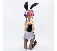 jtsgwop Figurine Anime Girl 30 cm Version Deluxe Anime Figurine d'action Re Zero Starting Life in Another World Ram Bunny agenouillé Belles Filles PVC Collection Adulte Jouet Ornement Poupée Modèle