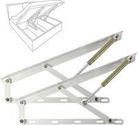 JTSMJQIE Lot de 2 mécanismes de levage de lit hydrauliques - Mécanisme de levage de lit - Charnières à ressort à gaz robustes - Support de levage à gaz - Couvercle pneumatique de sécurité pour coffre