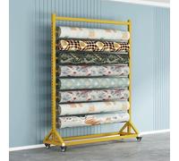 JTSMJQIE Support de rangement réglable pour rouleau de tissu - Organiseur en acier robuste avec roulettes pour l'affichage mobile et le rangement de rouleaux de vinyle et de film d'emballage