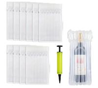JTUYPT 10 pcs Bubble Wrap Bottle Sac Bouteille de Vin+Pompe à Air Emballage Bouteille de Vin Antichoc Sac Bouteille Champagne Pochette Cadeau Vin Sac Transport Vin pour Protection Vin Champagne