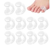 JTUYPT 10 Pcs Séparateur d'orteils en Gel écarteurs d'orteils Petits Coussinets d'orteils Petits Manchons d'orteils pour éviter Les frottements et réduire la Pression (Transparent)