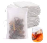 JTUYPT 100 pcs Filtre à Thé Papier Jetable Filtre a The Jetables avec Cordon Sachet de Thé Jetable Filtre Thé pour Thé Parfumé Épices Vanille Lavande Café