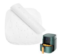 JTUYPT 100 pcs Sulfurisé Air Fryer Perforé Papier Cuisson Air Fryer Jetable Antiadhésive sans Huile Papier Parchemin Accessoires pour Friteuse Cuiseur à Vapeur Four Air Fryer