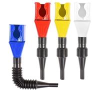 JTUYPT 4 Pcs Outil de Drainage Flexible Entonnoir à Clapet Entonnoir Carburant Pliable Entonnoir Huile Moteur Entonnoir Plastique Flexible Outil Vidange Flexible pour Moto Voiture Automobile