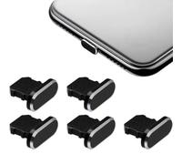 JTUYPT 5Pcs Bouchon Anti-Poussière pour iPhone 14/14 Plus/14 Pro Max/13/12 Pro/12/12mini/11/11Pro/SE/X/XR/XS, Bouchon de Poussiere Portable avec Sac & Clip Anti-Perte Protection de Port de Charge