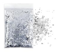 JTUYPT Poudre à Paillettes Argent Peinture Pailletée Fines Scintillant en Accessoire Loisirs Créatif Décoration Maquillage Ongles Nail Bricolage Artisanat Carte pour Fête Mariage Anniversaire(50g)