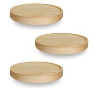 JTWEB Lot de 3 étagères murales, petites, flottantes, rondes, décoratives, fabriquées à la main, en chêne massif, minimalistes et polyvalentes, diamètre : 15 cm