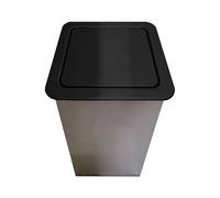 JTWWDM Couvercle Poubelle Encastré, Goulotte Déchets Intégrée avec Couvercle Rabat, Couvercle Poubelle Pivotant en Acier Inoxydable, Couvercle Rectangulaire pour Cuisine,Noir,430