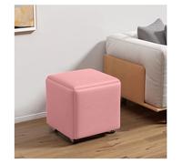 JTWWDM Fauteuil Ottoman Cube 5 en 1 en Cuir, Canapé Carré Emboîtable de 45 cm avec roulettes Pivotantes, Repose-Pieds Mobile et Empilable pour Chambre à Coucher ou Salon,Rose,17.7x17.7x17.7in