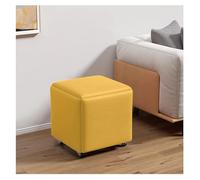 JTWWDM Fauteuil Ottoman Cube 5 en 1 en Cuir, Canapé Carré Emboîtable de 45 cm avec roulettes Pivotantes, Repose-Pieds Mobile et Empilable pour Chambre à Coucher ou Salon,Jaune,17.7x17.7x17.7in