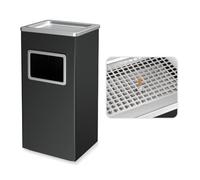 JTWWDM Poubelle à Ouverture Latérale Commerciale, 24,5x24,5x60 cm avec Trémie à Déchets et Seau Intérieur Amovible, Poubelle Carrée en Acier Inoxydable pour Salles de Banquet,Noir