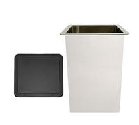 JTWWDM Poubelle Carrée en Acier Inoxydable à Encastrer, Bac à Déchets Intégré avec Couvercle Pivotant à 360°, Poubelle Moderne pour Îlot de Cuisine et Meuble Salle Bain,Big C