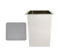 JTWWDM Poubelle Carrée en Acier Inoxydable à Encastrer, Bac à Déchets Intégré avec Couvercle Pivotant à 360°, Poubelle Moderne pour Îlot de Cuisine et Meuble Salle Bain,Big A