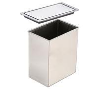 JTWWDM Poubelle Carrée Encastrée, Bac Déchets Intégré au Comptoir avec Couvercle Clapet, Corbeille Papier Moderne pour Plan Travail, Conteneurs Ordures en Acier Inoxydable Dissimulés