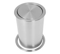 JTWWDM Poubelle Comptoir Intégrée, Trémie Ordures Cachée avec Couvercle à Balancier, Poubelle en Acier Inoxydable Argenté, Parfaite pour Une Cuisine, Salle Bain et Maison Bien Rangées,8L