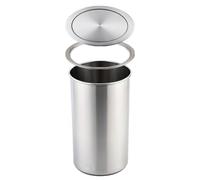 JTWWDM Poubelle de Comptoir en Acier Inoxydable 3 Pièces, Bac à Ordures Encastré Moderne avec Couvercle Basculant, Poubelle à Encastrer Argentée pour Cuisine et Salle de Bain,12L