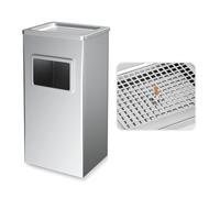 JTWWDM Poubelle D'extérieur Carrée en Acier Inoxydable, Conteneur à Déchets avec Bac Intérieur Amovible, Armoire à Déchets Industrielle à Ouverture Latérale avec Cendrier,Métallique