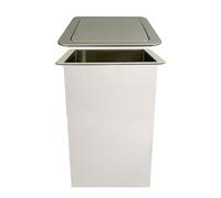 JTWWDM Poubelle en Acier Inoxydable à Encastrer, Corbeille à Déchets Moderne pour Plan Travail avec Couvercle Pivotant à 360°, Goulotte D'Évacuation Encastrée pour Îlot Cuisine,Big B