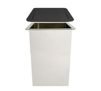 JTWWDM Poubelle en Acier Inoxydable à Encastrer, Corbeille à Déchets Moderne pour Plan Travail avec Couvercle Pivotant à 360°, Goulotte D'Évacuation Encastrée pour Îlot Cuisine,Big C