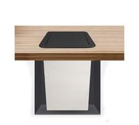 JTWWDM Poubelle Encastrée en Acier Inoxydable Élégante avec Couvercle Pivotant, Poubelle Comptoir Moderne, Trémie à Déchets Intégrée pour Cuisine, Salle Bain et Bureau,Big C