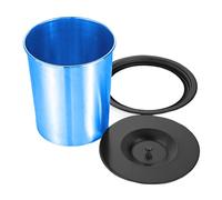 JTWWDM Poubelle Encastrée Moderne pour Plan Travail, Seau à Déchets en Plastique PP Durable, Couvercle de Poubelle Moderne en Acier Inoxydable Rond, Adapté Aux Armoires Cuisine,Noir,8L