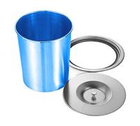 JTWWDM Poubelle Encastrée Moderne pour Plan Travail, Seau à Déchets en Plastique PP Durable, Couvercle de Poubelle Moderne en Acier Inoxydable Rond, Adapté Aux Armoires Cuisine,Argent,8L