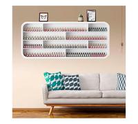 JTWWDM Support Mural pour Vernis à Ongles à 4 Niveaux, Étagère Murale en Bois Solide, Organiseur de Maquillage Durable pour Vernis à Ongles, Huiles Essentielles et Cosmétiques,1.2m/47.2in