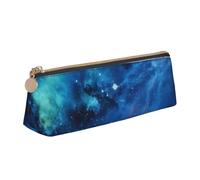 JTXSFYZPB Blue Universe Space Galaxy - Trousse à crayons portable en cuir avec fermeture éclair pour enfants, filles, garçons, femmes, hommes, blanc, Taille unique, Organiseur d'emballage