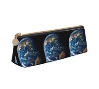 JTXSFYZPB Earth - Trousse à crayons portable en cuir avec fermeture éclair pour enfants, filles, garçons, femmes, hommes, blanc, Taille unique, Organiseur d'emballage