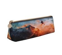 JTXSFYZPB Galaxy Space - Trousse à crayons portable en cuir avec fermeture éclair pour enfants, filles, garçons, femmes, hommes, blanc, Taille unique, Organiseur d'emballage