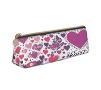 JTXSFYZPB Lovely Hearts - Trousse à crayons portable en cuir avec fermeture éclair pour enfants, filles, garçons, femmes, hommes, blanc, Taille unique, Organiseur d'emballage
