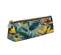 JTXSFYZPB Paysage tropical - Trousse à crayons portable en cuir avec fermeture éclair pour enfants, filles, garçons, femmes, hommes, blanc, Taille unique, Organiseur d'emballage