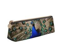 JTXSFYZPB The Peacock - Trousse à crayons portable en cuir avec fermeture éclair pour enfants, filles, garçons, femmes, hommes, blanc, Taille unique, Organiseur d'emballage