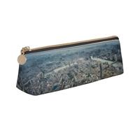 JTXSFYZPB Tokyo Bird Eye View - Trousse à crayons en cuir portable pour papeterie, petite boîte de rangement imprimée avec fermeture éclair pour enfants, filles, garçons, femmes, hommes, blanc, Taille