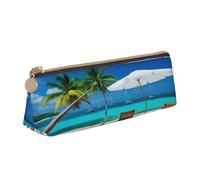JTXSFYZPB Tropical Holidays - Trousse à crayons portable en cuir avec fermeture éclair pour enfants, filles, garçons, femmes, hommes, blanc, Taille unique, Organiseur d'emballage