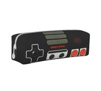 JTXSFYZPB Trousse à crayons élégante en cuir - Manette de jeu noire - Jolie trousse à crayons pour enfants filles et garçons - Pochette de papeterie organiseur de maquillage avec fermeture éclair,