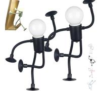 JTYEBY Lampe LED à Ventouse, Mini Veilleuse Homme Ampoule Mignonne, Veilleuse Sportive Amusante à Faire Soi-Même, Lampe de Bureau Pliable à Ventouse, pour Chambre à Coucher, Salle de Bain (2pcs)