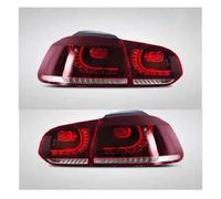 JTYQWD Voiture Feu Arrière Feux Arrière Extérieurs À LED Pour VW Pour Golf 6 MK6 R20 2008-2013, Clignotants De Frein, Feux Recul, Lampes(Rouge)
