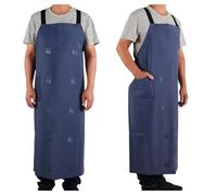 JTZYM Tablier de Travail - Imperméable en PVC, Résistant aux Produits Chimiques et à l'huile, Réglable, Extra Long, Idéal pour la Poissonnerie, la Cuisine et Les Grillades